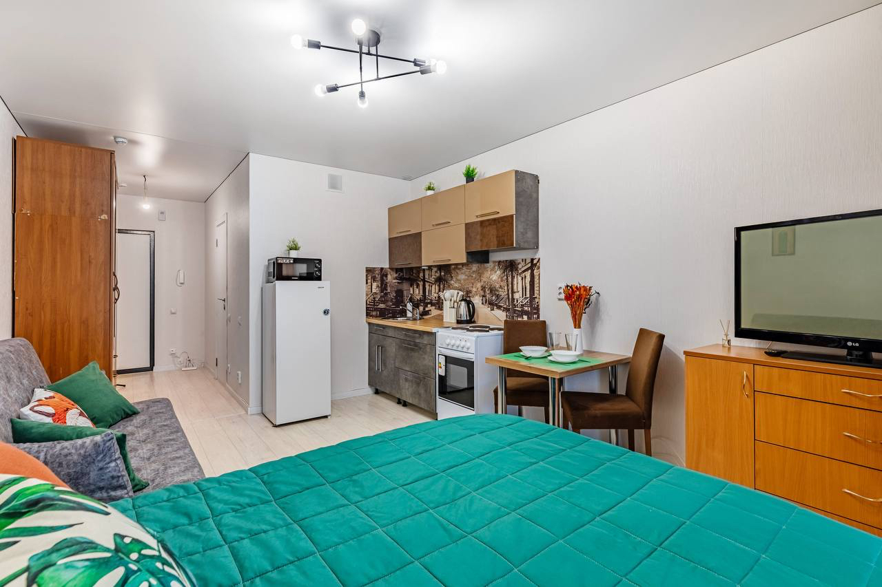 Уютная Квартира-студия, 30 м², 2 кровати